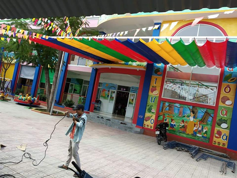 mái che trường học tại Yên Minh- Hà Giang