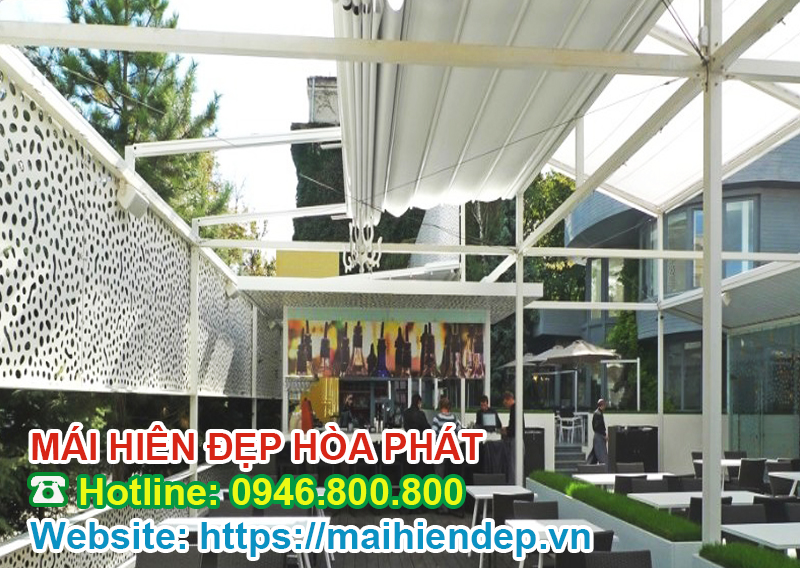 20+ mẫu mái bạt xếp lượn sóng cho nhà hàng đẹp tại Hà Nội