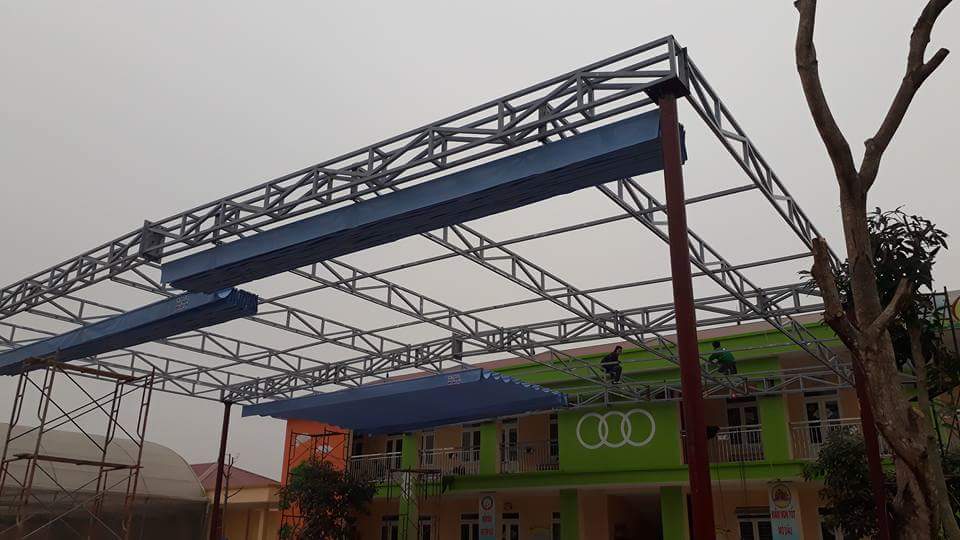 Mái bạt kéo tại trường mần non Lạng Giang - Bắc Giang