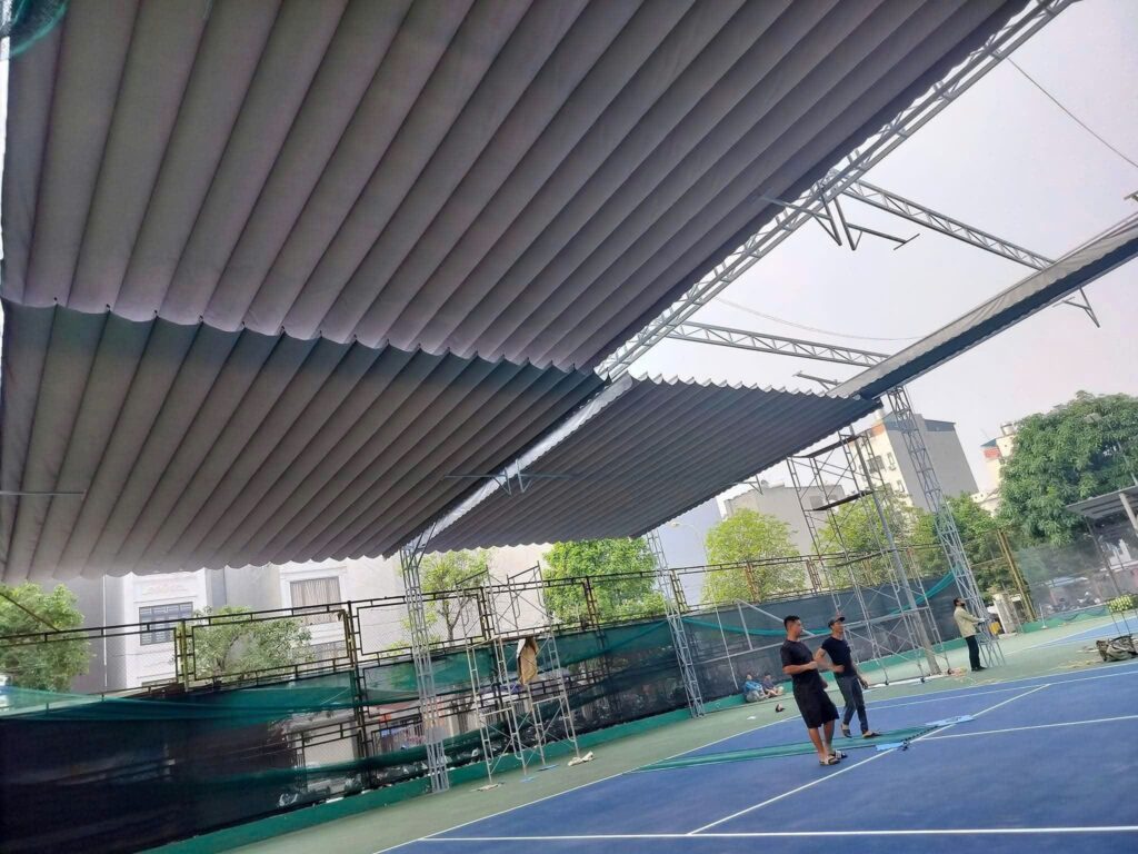 thi công mái che sân pickleball