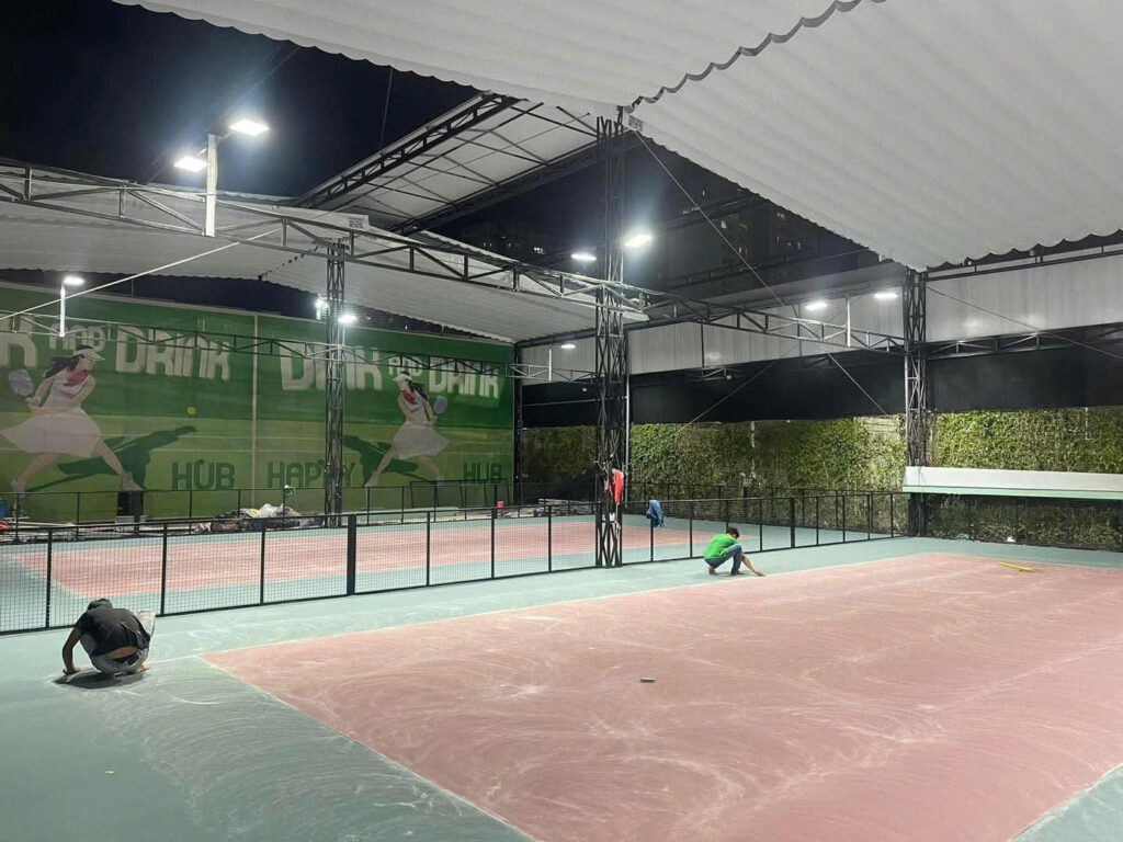 mái bạt kéo sân pickleball